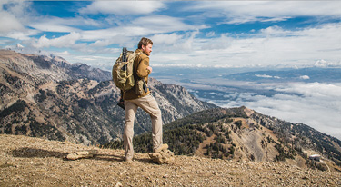 man hiking